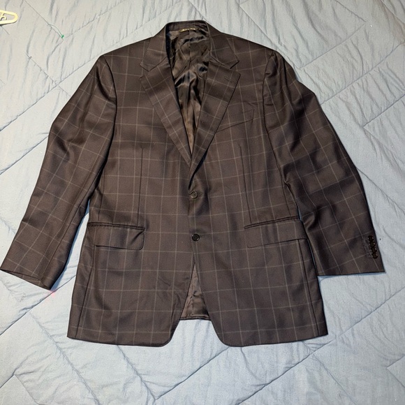 CANALI Blue Plaid Wool BlazerCoat Jacket - 54